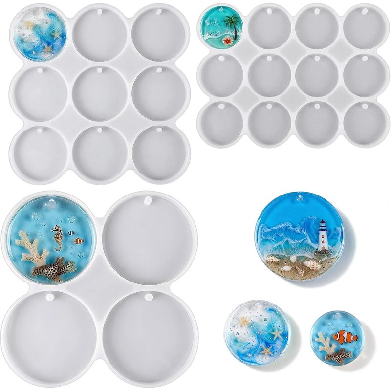 Resin Ocean Wave Mold - Ensemble de 3 moules ronds, moule