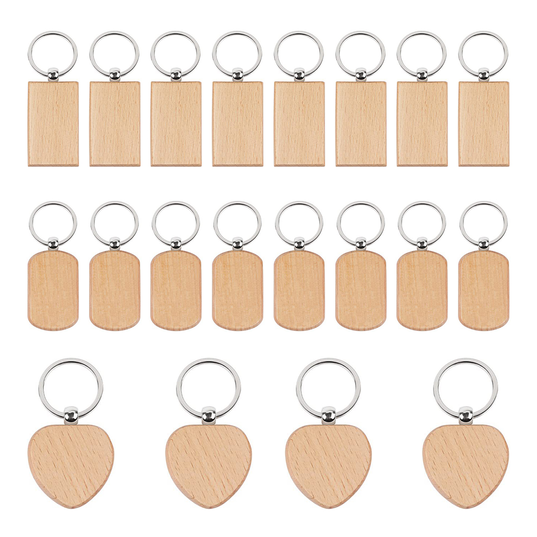 20 Pièces de Porte-clés en Boi - Wood Ring Blank avis et prix