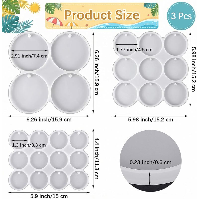 Ensemble de 3 moules ronds, mo - Resin Ocean Wave Mold avis et prix